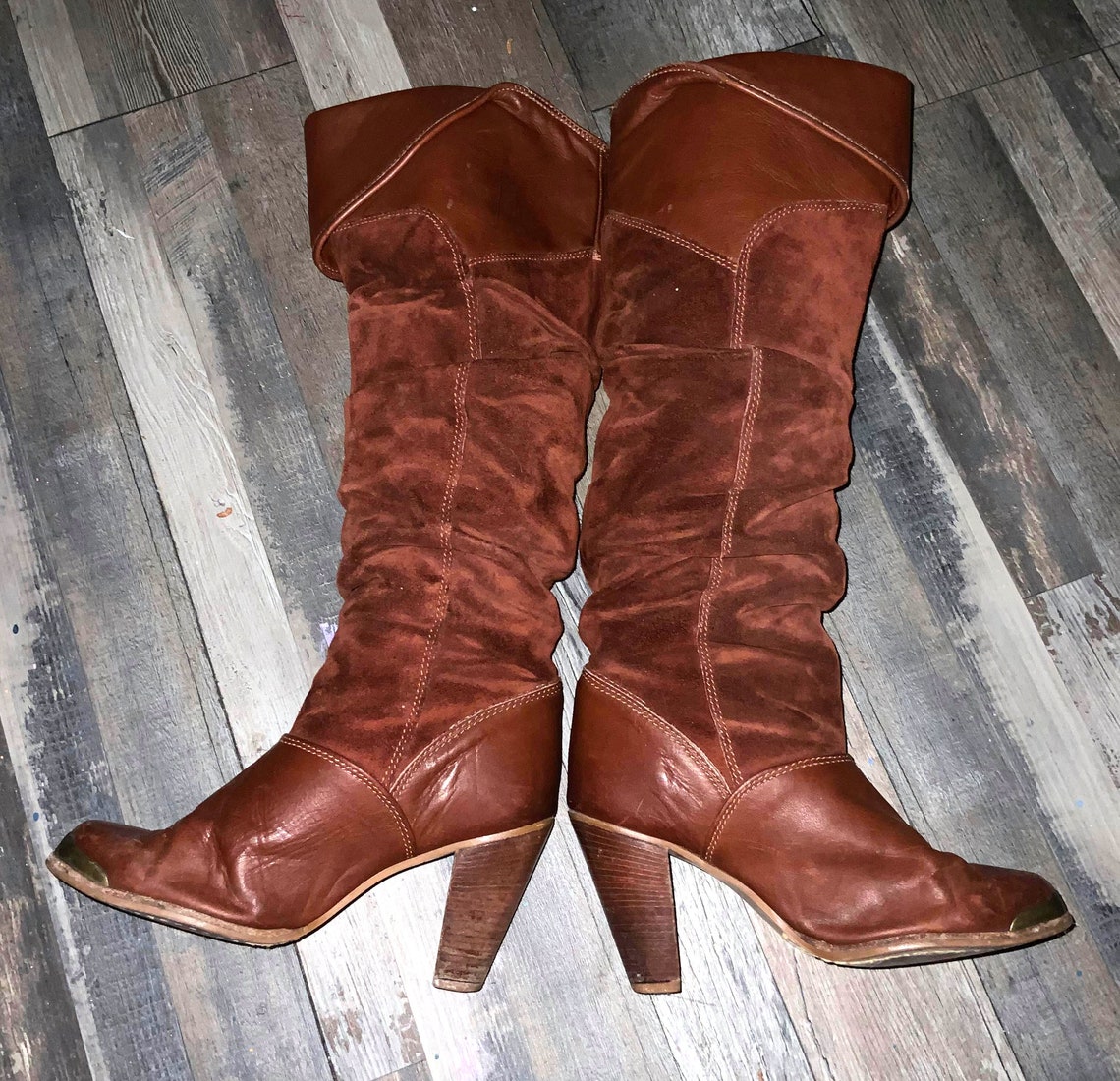 Vintage Tall Zodiac Boots Cowgirl Boots 70s Leather Boots Etsy