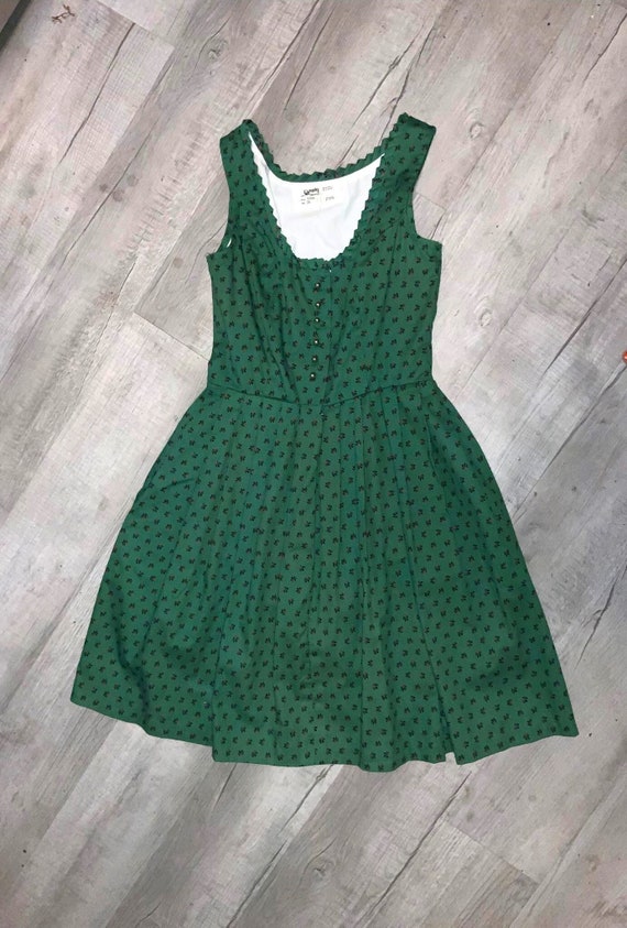 Vintage 70s Green Dirndl Dress Traditional October