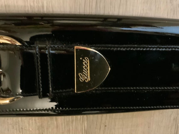 Gucci Black Patent Leather Romy Clutch - image 4