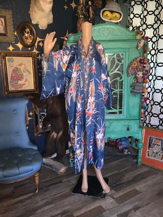 Vintage 50/60’s Hayashi Kimono Robe Unique Floral 