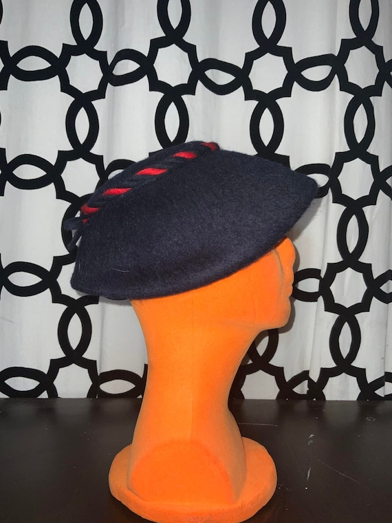 Navy Blue Hat With Red & Blue Trim