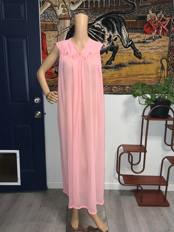 Vintage Sheer Bubblegum Pink 50's Nightgown