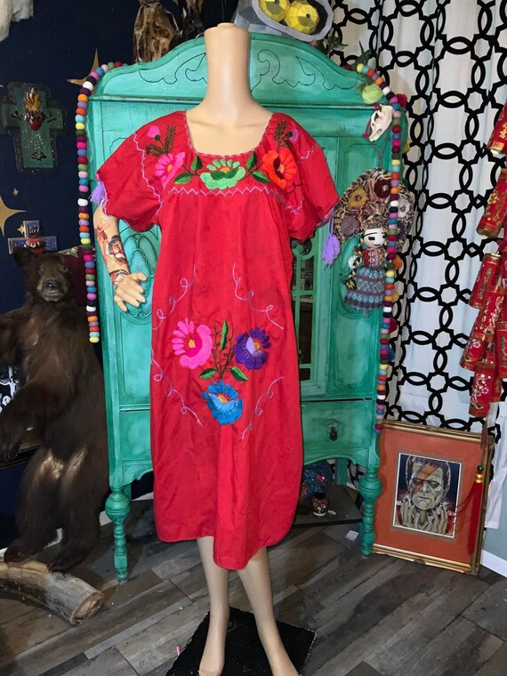 Mexican moo moo dress sales