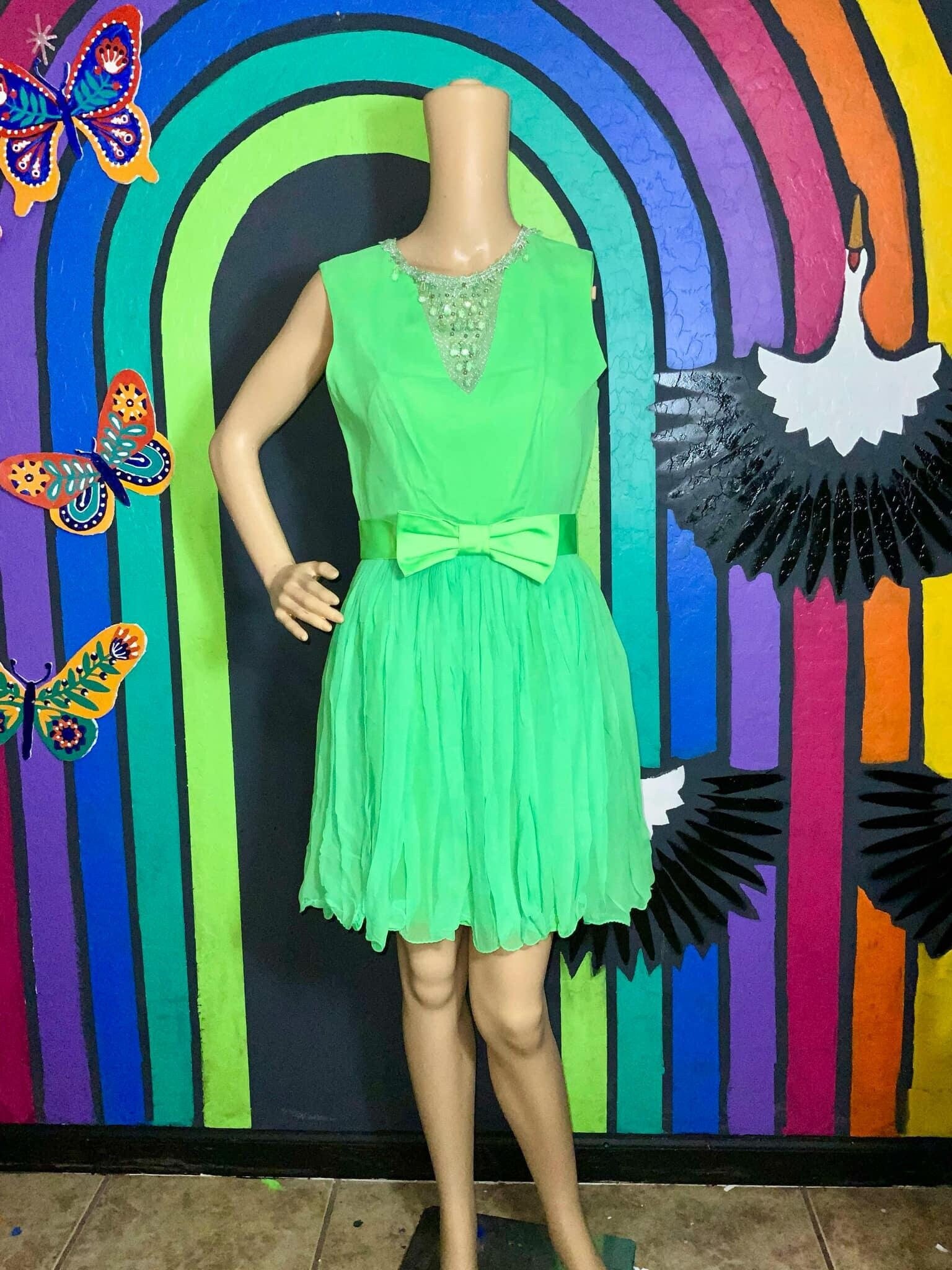 Lime Chiffon Dress