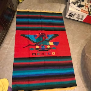 Hand Woven Thunderbird Saltillo Wool Blanket