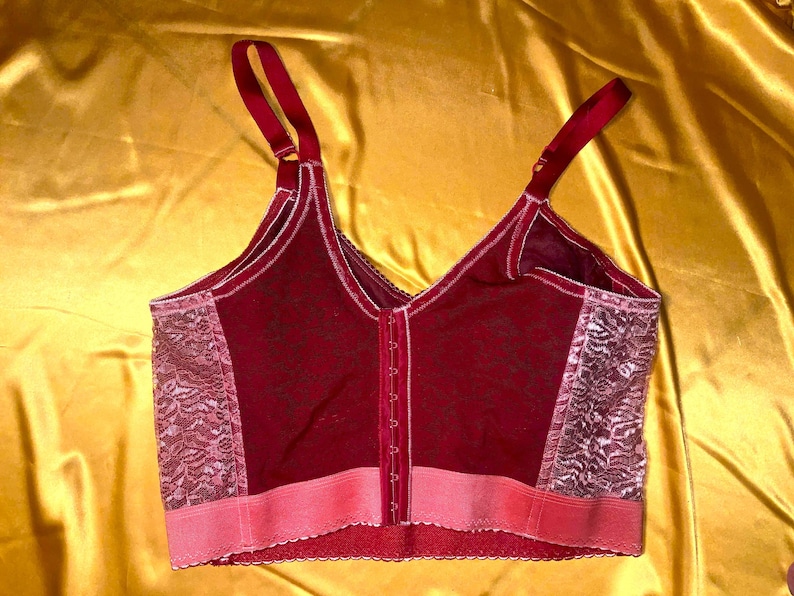 Long Line Rago Rago Style 2202 Vintage Deep Red Lace Longline Wireless Expandable Cup ...
