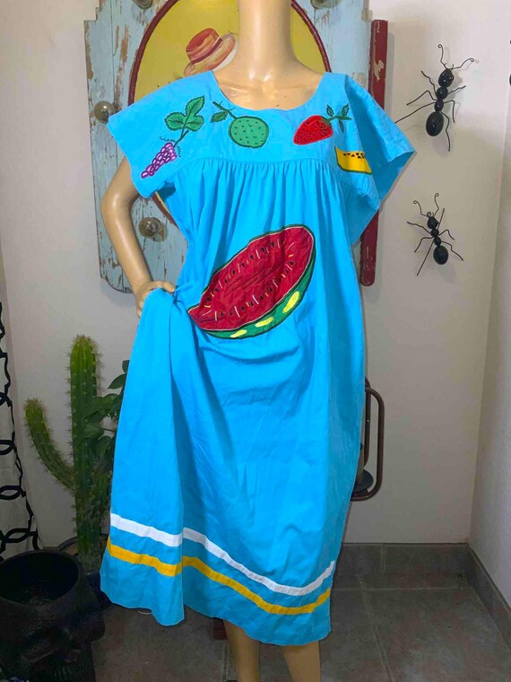 Vintage Mexican Novelty Tent Dress / Oaxaca Dress… - image 1