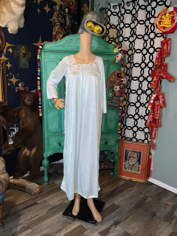 Vintage light blue nightgown long sleeve