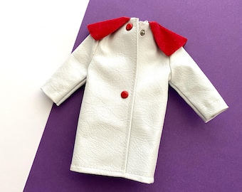 Vintage 1960s Premier Doll Togs Doll Coat Red & White