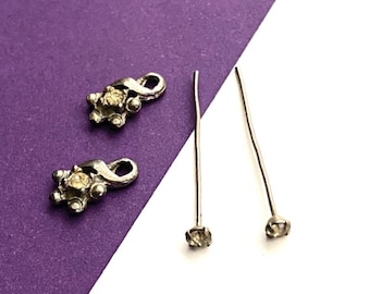 Vintage Barbie Cleinman & Sons Silver Tone Earrings and Drops Rhinestone