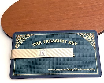 Vintage Tie Bar/Tie Clip, "K" Initial, 1/20 12K Gold Filled, Hadley 1960s