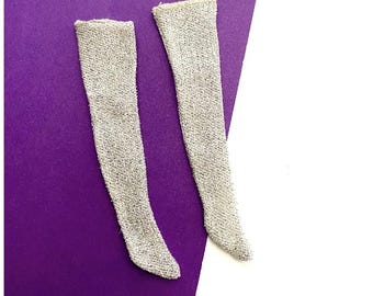 Vintage Barbie Snug Fuzz #1813 Long Silver Socks Hose Finishing Touches 1967