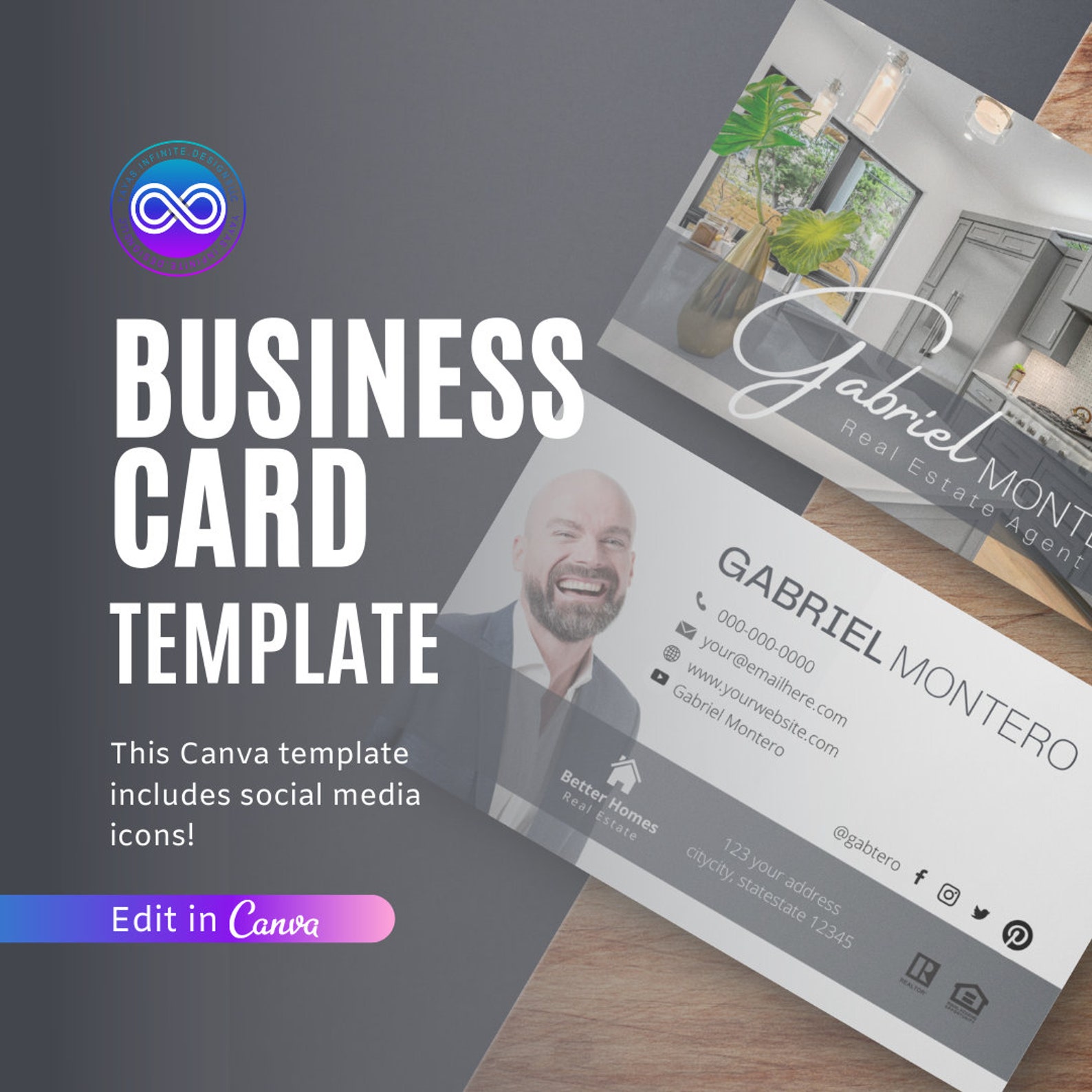 Modello biglietto da visita / Canva / Modello di download Etsy