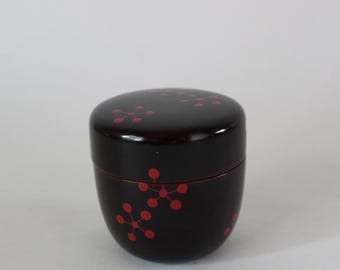 Vintage Japanese Tea Caddy With Original Wooden Box / Natsume / Tea ceremony