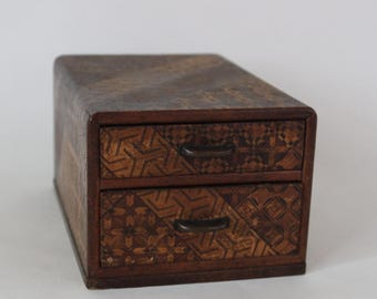 Vintage Japanese Marquetry Box With Drawers / Yosegi