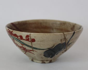Vintage Japanese Tea Bowl With Golden Repair / Kintsugi