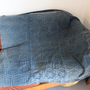Vintage Japanese Boro Fabric: Katazome Patchwork Textile, Meiji Era