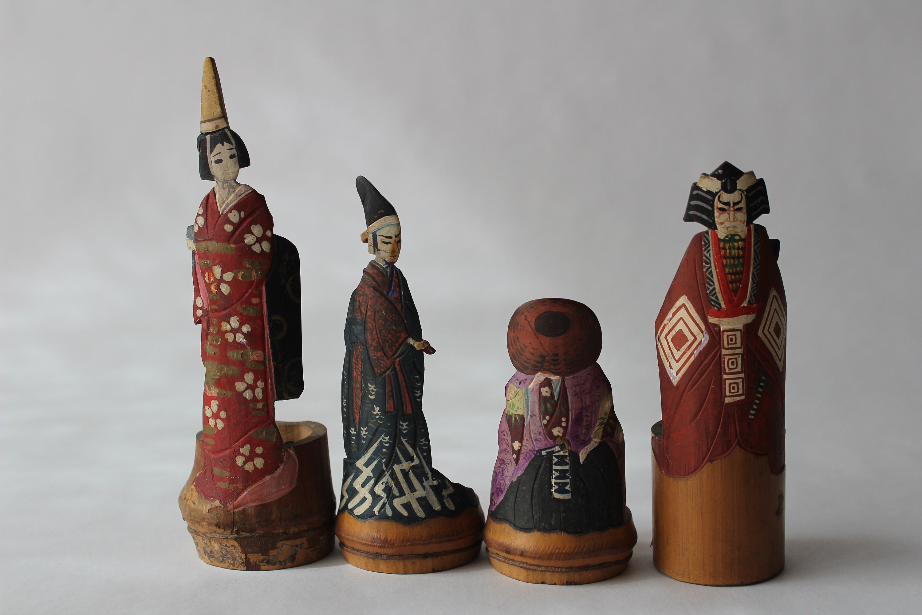 Vintage Japanese Handmade Bamboo Dolls / Set of 7 Etsy