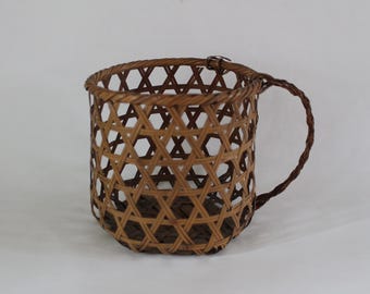Vintage Japanese Bamboo Basket / Small