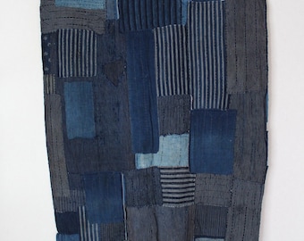 Vintage Japanese Boro Tapestry / Hanging Textile / Wabi-sabi Sashiko Fabric