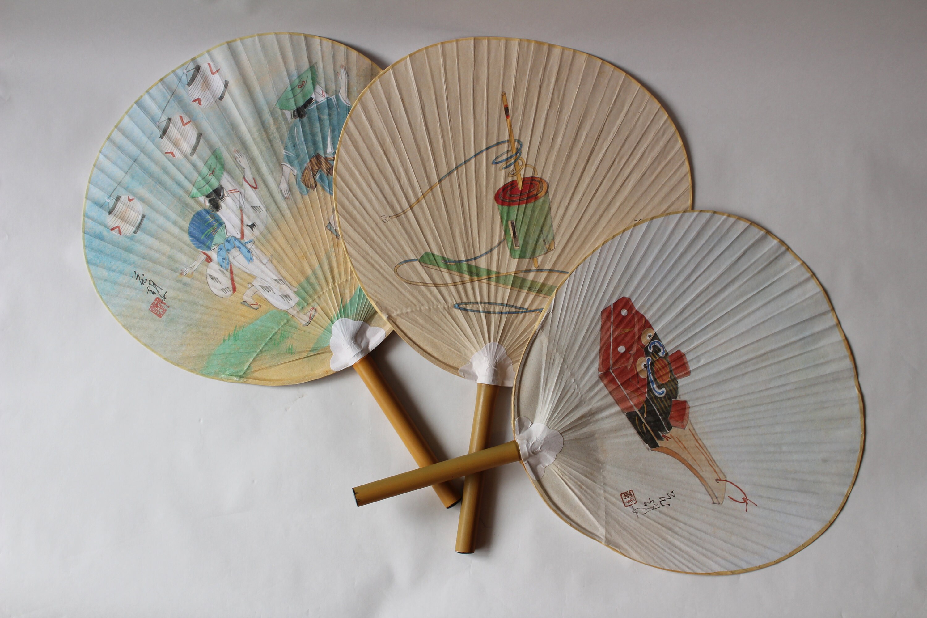 Vintage Japanese Fan Uchiwa List For A One Fan Hagoita Etsy