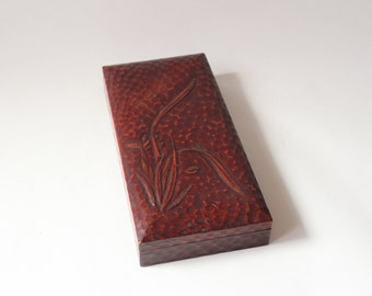 Vintage Japanese Wooden Box / Kamakura-bori / Suzuri-bako