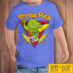 Chemise d’anniversaire de dinosaur, t-shirt d’anniversaire de Dino, chemise de troisième anniversaire de garçons, garçon 3ème anniversaire, tee-shirt à manches courtes de jersey