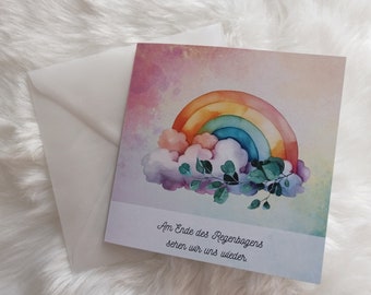 Biglietto di lutto per i bambini delle stelle "Arcobaleno"