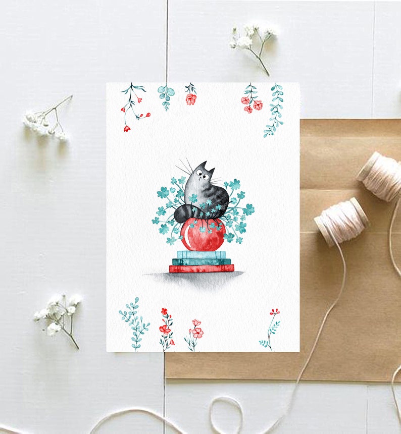 Cat Print Cat Decor Cat Lover Gift Living Room Wall Art | Etsy