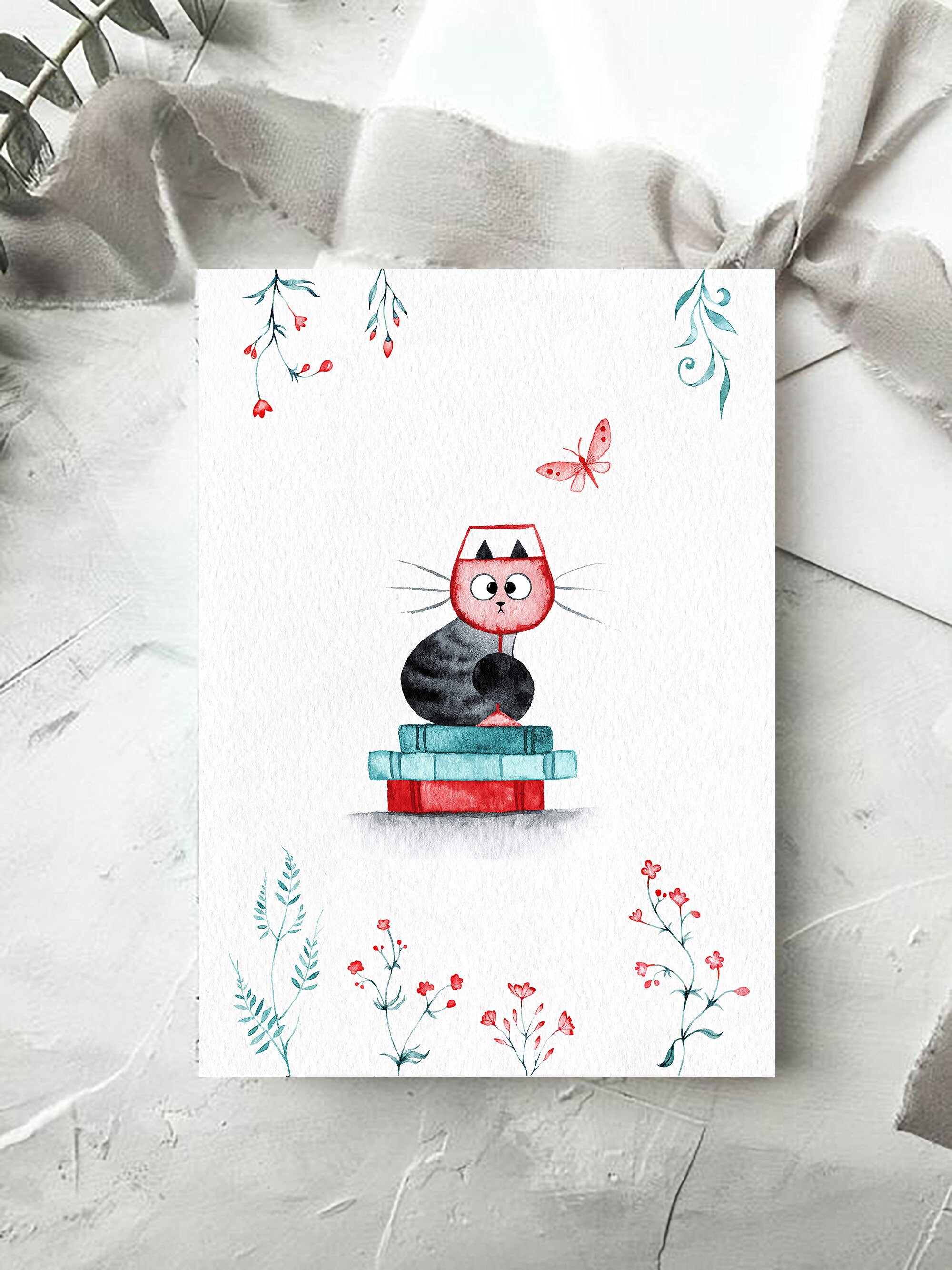 Cat Print Cat Decor Cat Lover Gift Living Room Wall Art - Etsy