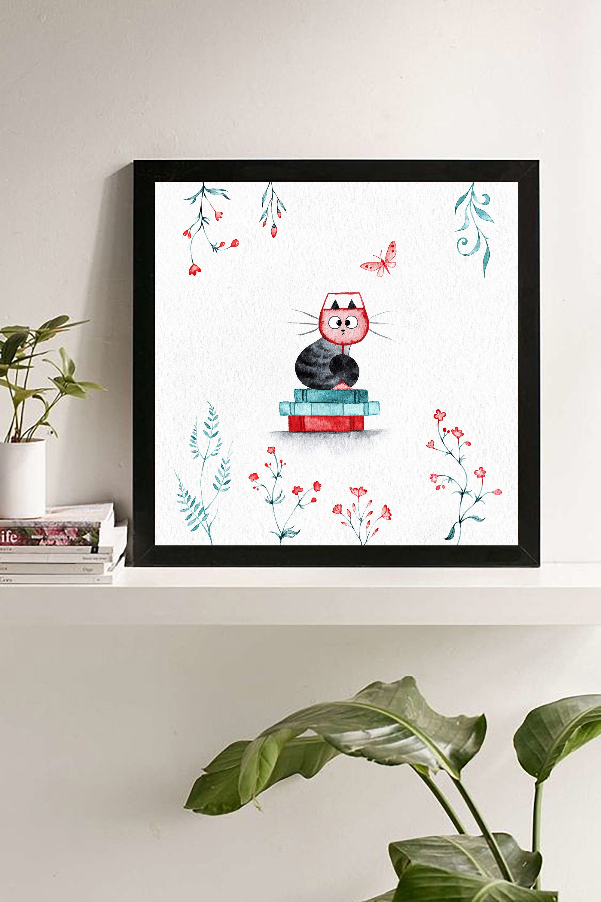 Cat Print Cat Decor Cat Lover Gift Living Room Wall Art - Etsy