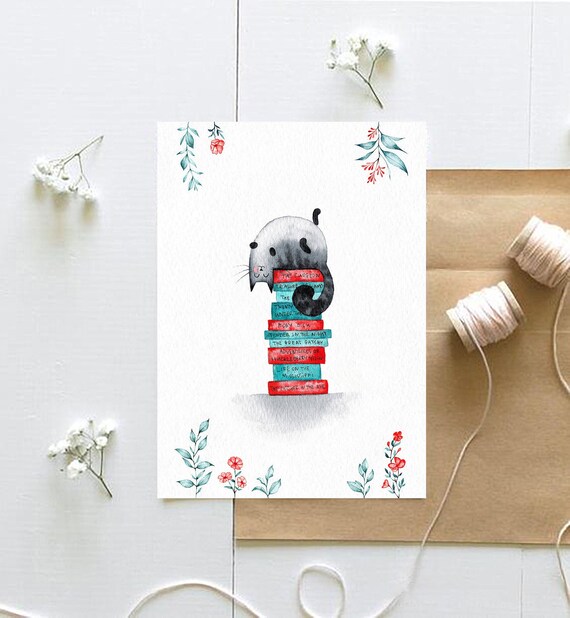 Cat Postcard Cat Print Cat Lover Gift Watercolor Printable - Etsy
