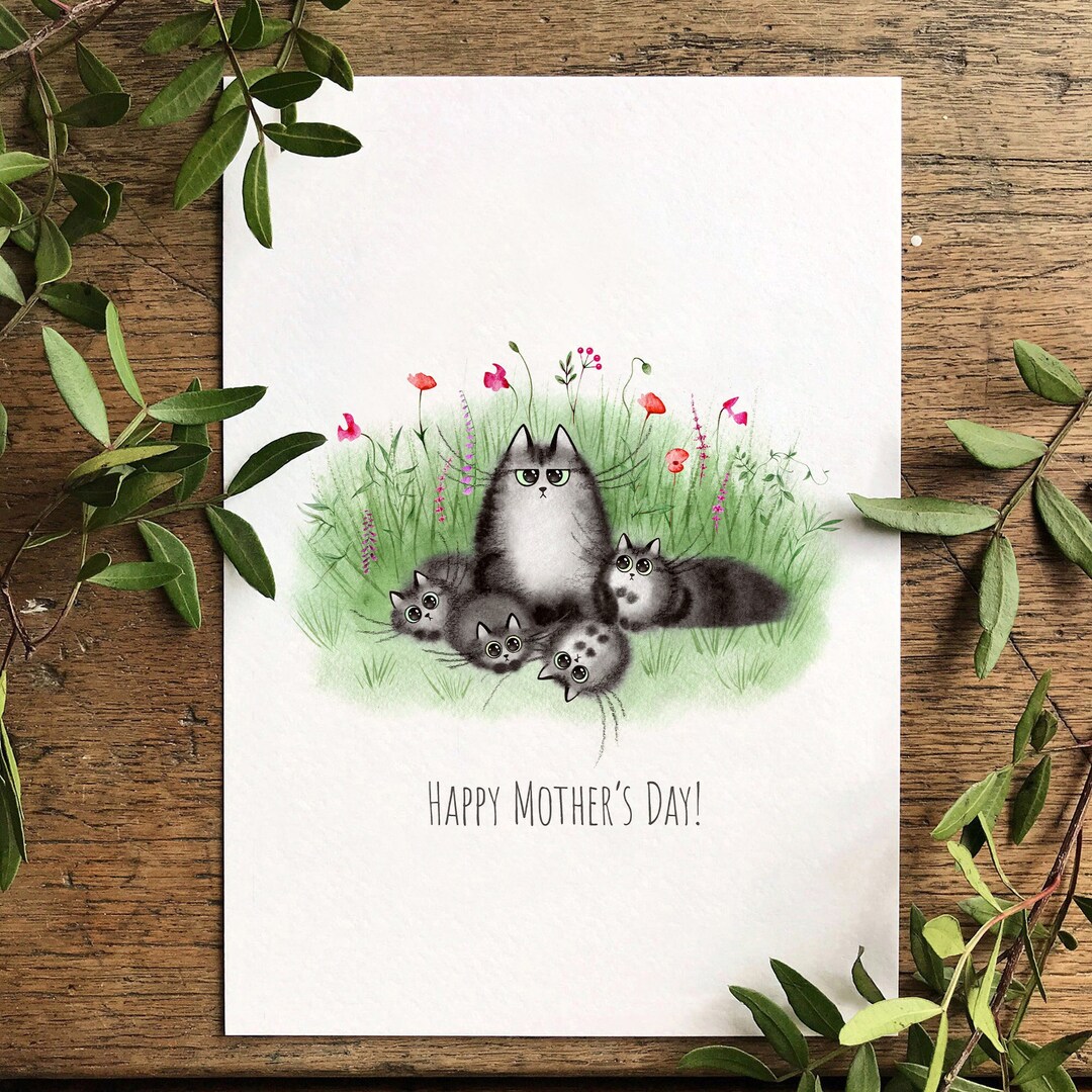 Cat Mom, Funny Mothers Day Card, Cat Lover Gift, Cat Wall Art ...