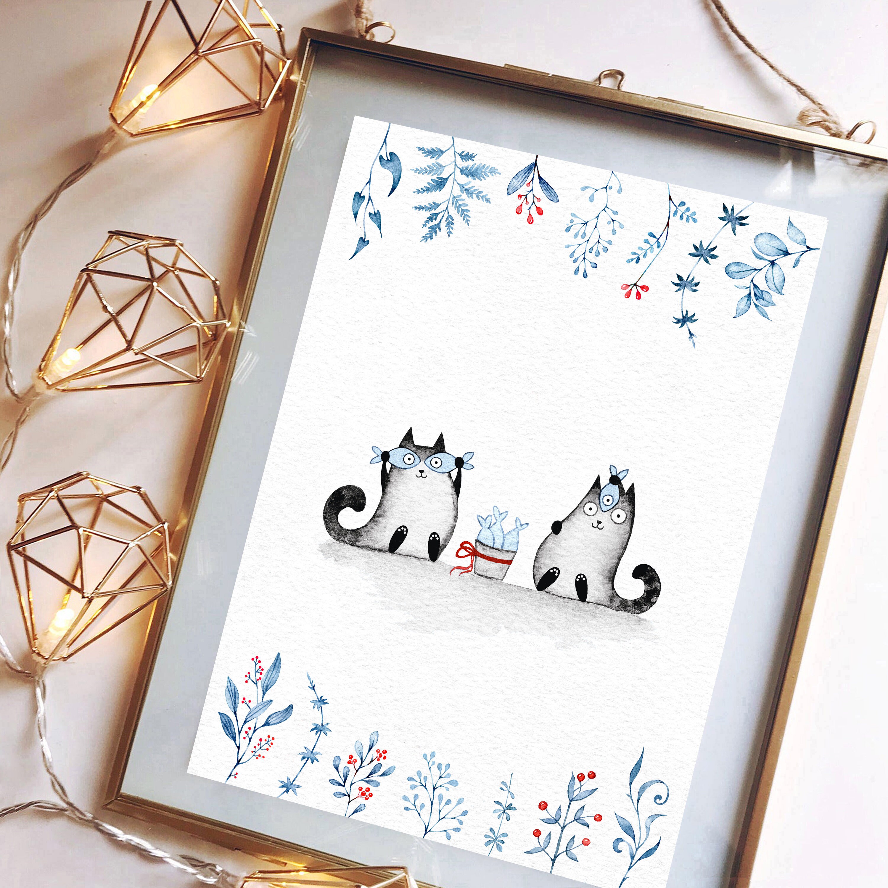 Cat Postcard, Cat Print, Cat Lover Gift, Watercolor Printable Postcard ...