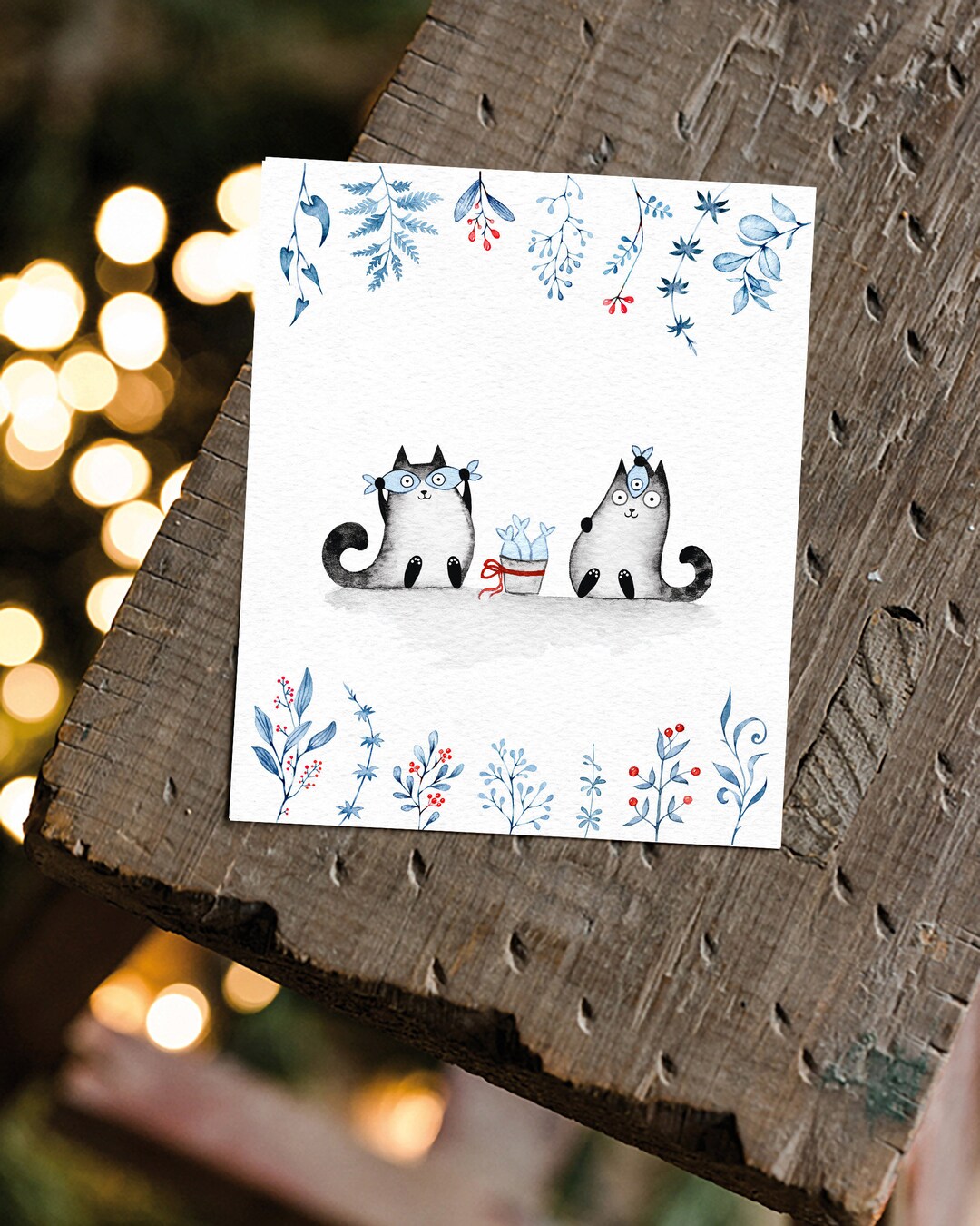 Cat Postcard, Cat Print, Cat Lover Gift, Watercolor Printable Postcard ...