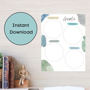 Youth Goal Tracker Sheets | Digital Downloadable | Minimalist