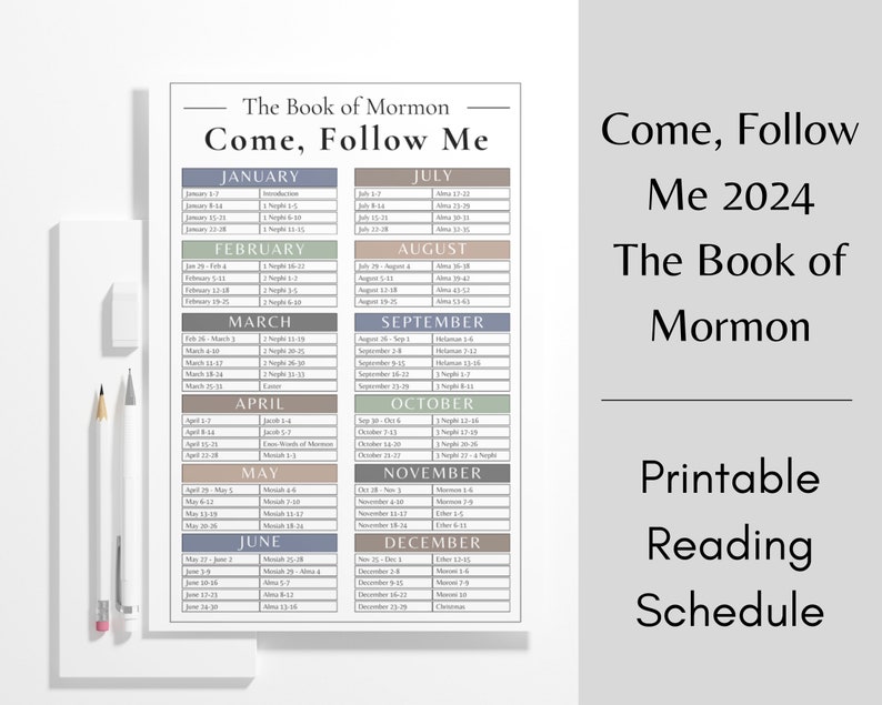 Come, Follow Me 2024 Reading Schedule the Book of Mormon Digital