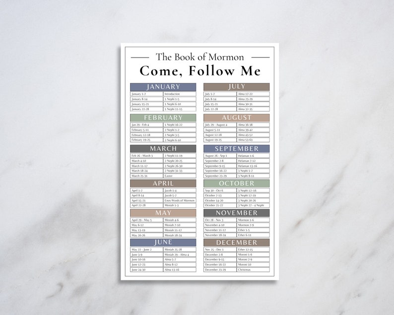 Come, Follow Me 2024 Reading Schedule | the Book of Mormon | Digital ...