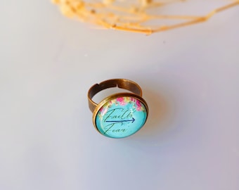 Vintage Ring with scripture ,faith over fear,Christian gift , Easter gifts