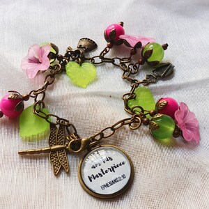 Scripture bracelet,  I am his masterpiece , vintage style Christian gift