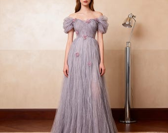 RENTAL DRESS - the Lily (size 2-8 ), Gown, Tulle Dress, Prom, Petal Dress,  Ball Gown Photography, Purple