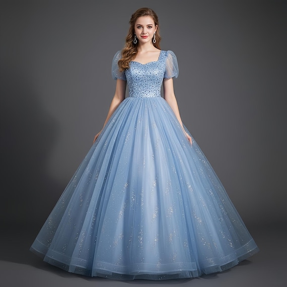 chinese dress ladies Layered Tulle Sequin Halter Mini Dress | Sparkly Party Dress in Champagne &  Baby Blue main image 0