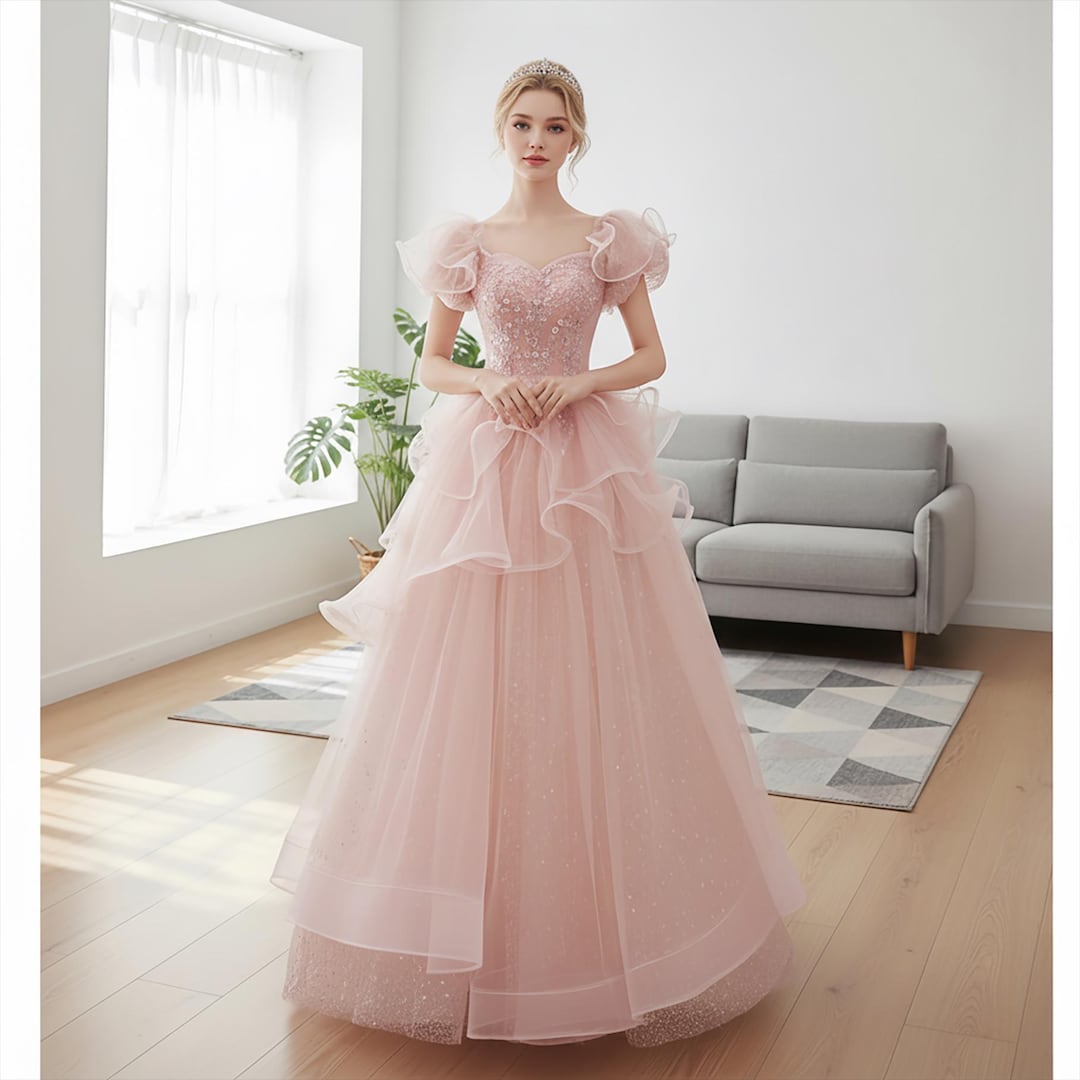 poofy prom dress Red Ruffled Puffed Sleeve Dresses with Slit Off the Shoulder Formal Gown 24031 Red / 16W Sleeveless Back Luxury Red Ball Gown Puffy