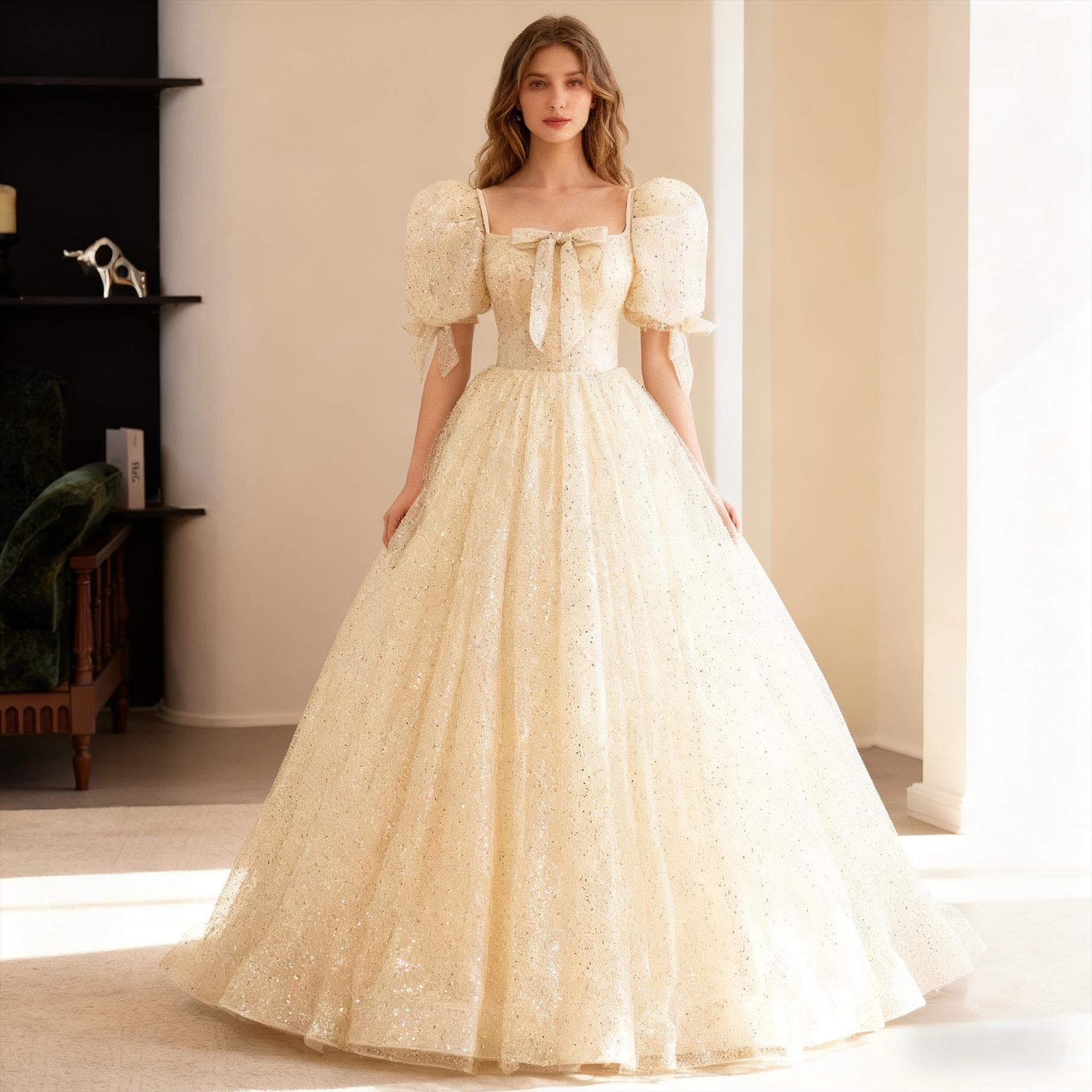 sachin and babi light blue dress Gold Formal Dresses, Formal Dresses Gold Color -GemGrace