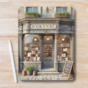 Book Store Aesthetic schmale iPad Hülle mit Stiftfach, schmale Trifold Stand iPad Flip Hülle für iPad Pro 13 12.9 11, iPad Air 13 Zoll, Air 5 4, iPad Mini