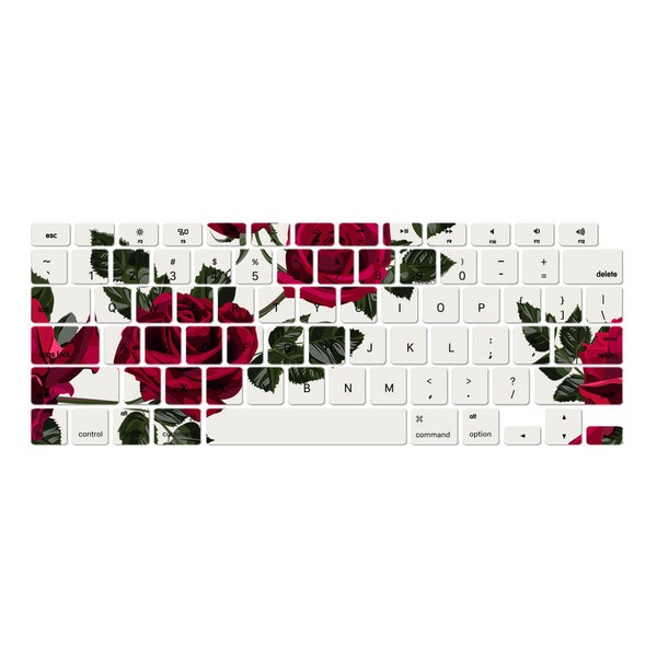 Floral personalisierte Tastatur für MacBook Pro 13 / MacBook Air 13, Staubschutz für MacBook 2016 - 2023 A2681 M2 A2337 A2338 M1