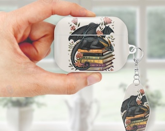 Funda con diseño de dragón para AirPods Pro 2 y 1, AirPods 4 y 3, AirPods 2 y 1 generación, con llavero y correa antipérdida.