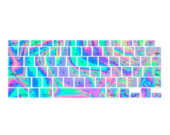 Cute Hologram Personalized  Print Keyboard Cover for MacBook Pro 13 14 16 inch, MacBook Air 13 15, M4 M3 M2  All Model, Laptop Keyboard Skin