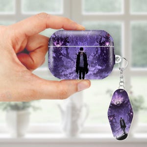 Solo Leveling Fanart AirPods Hülle für AirPods Pro 2 1, AirPods 4 3, AirPod 2 1 Gen, Aesthetic Cover mit Schlüsselbund, Anti Lost Strap