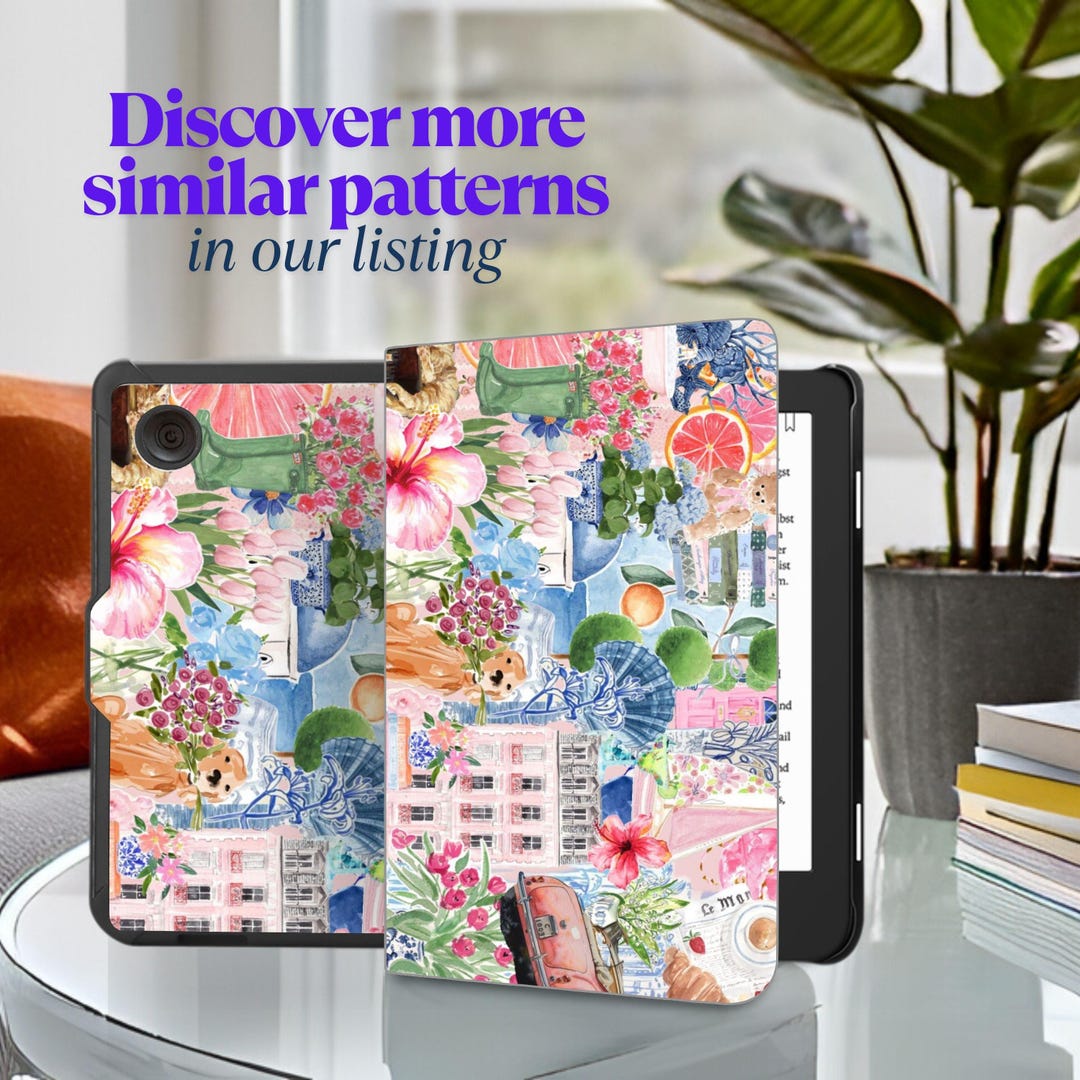 Cute Summer Collage Kobo Case With Hand Strap for Kobo Libra Color 7 ...